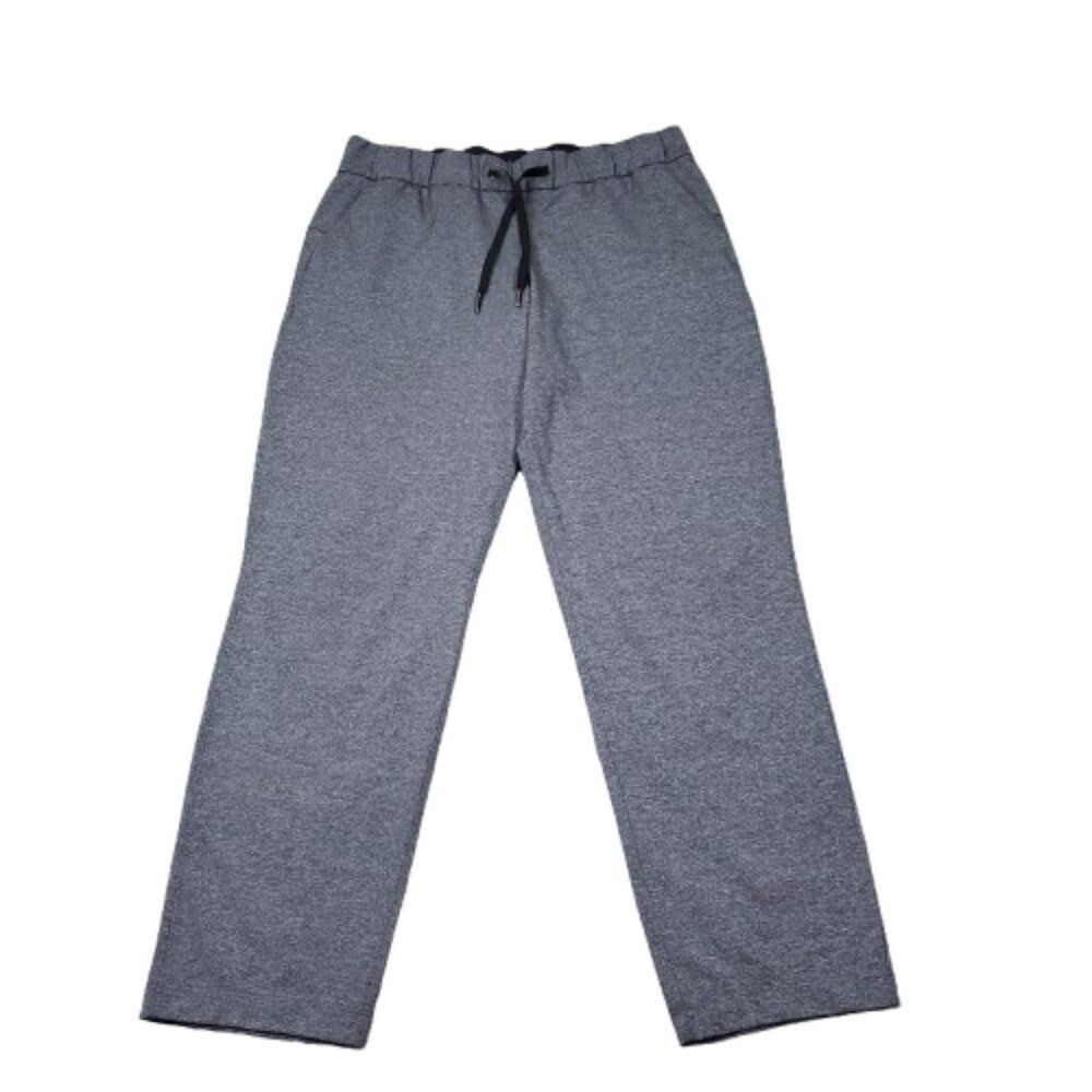Lululemon On The Fly Pants 27" Gray Heathered Black Size 8 Stretch Ankle